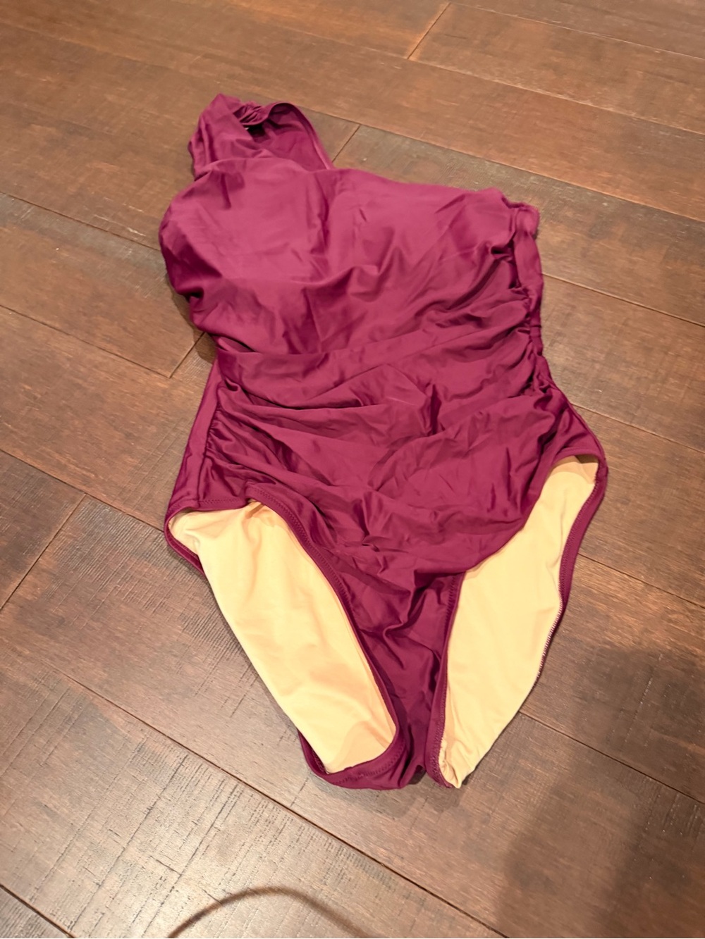J. Crew Off the Shoulder One-Piece Swimsuit in Plum